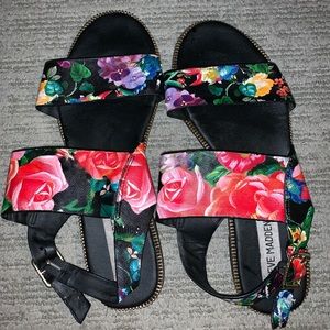 floral zipper sandals